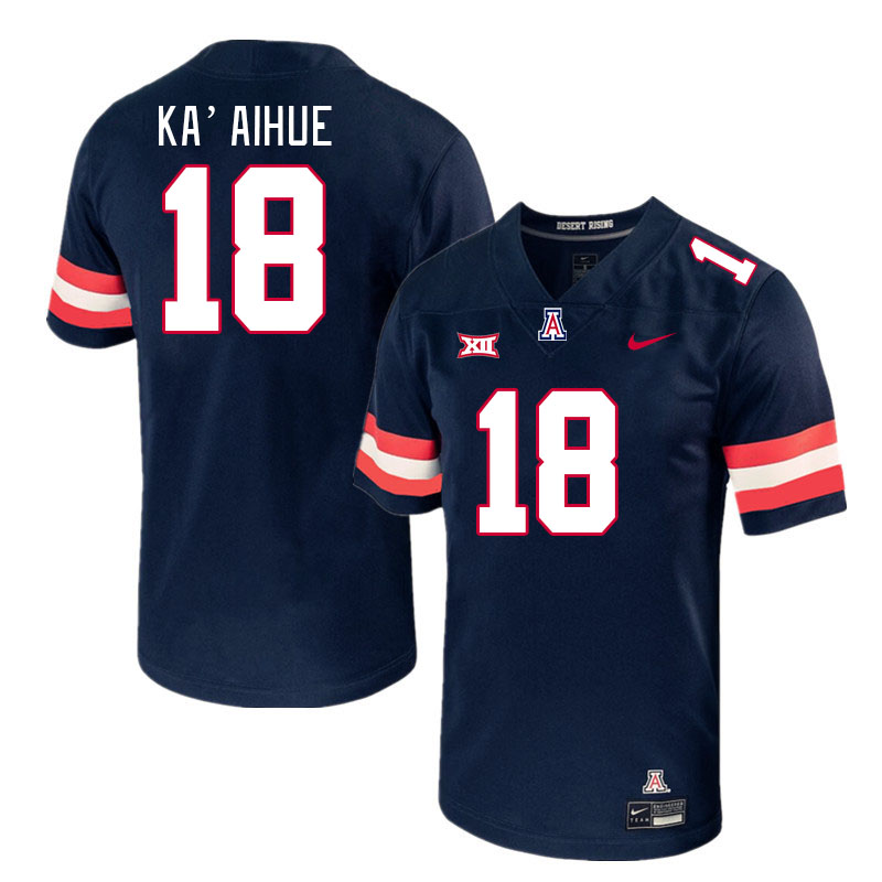 Men #18 Kamuela Ka'aihue Arizona Wildcats Big 12 Conference College Football Jerseys Stitched-Navy